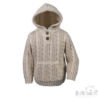 HD16-BI: Biscuit Cable Knit Hoodie (6-24 Months)